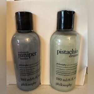 Philosophy Holiday Shower Gel Duo Juniper Berries & Pistachio Dreams 6oz NIB Set